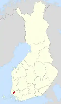 Location of Mynämäki in Finland