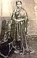 A member of the royal family of Mysore in Mysore sari