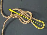 Pull the loop of the figure of eight over the whole knot