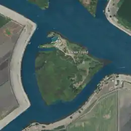 Aerial image of an island.