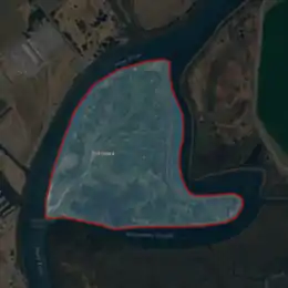 Aerial image of an island.