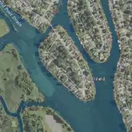 Aerial image of an island.