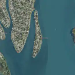 Aerial image of an island.