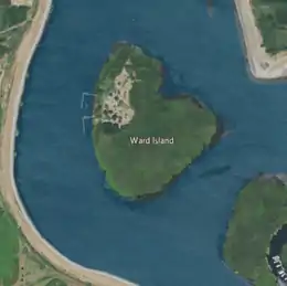Aerial image of an island.