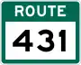 Route 431 marker