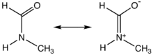 Principal resonance structures for one rotamer of NMF