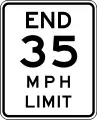 End speed limit 35&nbsp;mph United States