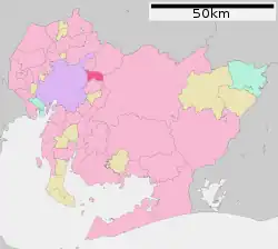 Location of Nagakute in Aichi Prefecture