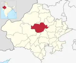 Location of Nagaur (Nāgaur) district in Rajasthan