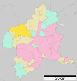 Location of Nakanojō in Gunma Prefecture