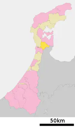 Location of Nakanoto in Ishikawa Prefecture