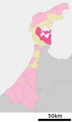 Location of Nanao in Ishikawa Prefecture