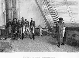 Napoleon on HMS Bellerophon after his 1815 surrender.