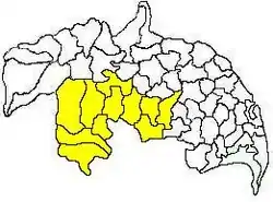 Mandals in Narasaraopeta revenue division (in yellow) of Guntur district