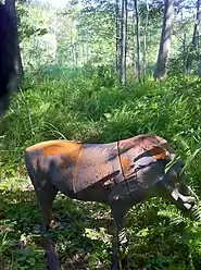 Narragansett Trail - Groton Sportsman Club Private Hunting Preserve 3D target near fishing pond.