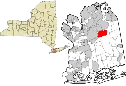 Location in Nassau County and the state of New York