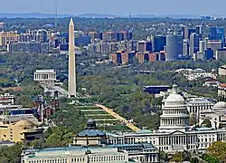 Aerial view of National Mall, Looking South