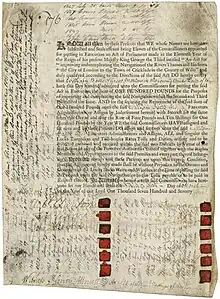 Government bond of £100 for Improving and compleating the Navigation of the Rivers Thames and Isis from the City of London to Town of Cricklade in the County of Wilts, issued 25 March 1774, bearing interest at 4.5% per annum, printed on vellum. Part of a total bond issue of £10,000.
