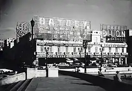 Neon signs at Calle Belascoain seen from Maceo Park