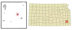 Location within Neosho County and Kansas