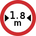A11: No vehicles over width shown
