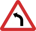 B10: Sharp bend to the left ahead