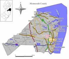 Map of Neptune Township in Monmouth County. Inset: Location of Monmouth County highlighted in the State of New Jersey.

Interactive map of Neptune Township, New Jersey