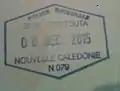 Previous style exit stamp at La Tontouta International Airport in New Caledonia