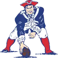 The Patriots' primary logo used in the Sullivan era from 1961 to 1992, known as "Pat Patriot". Today, it is kept as an alternate logo, complementing the current logo, the "Flying Elvis"