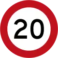20&nbsp;km/h speed limit