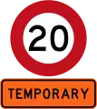 Temporary 20&nbsp;km/h speed limit