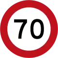 70&nbsp;km/h speed limit