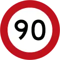 90&nbsp;km/h speed limit