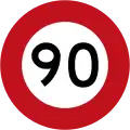 (R1-1) 90&nbsp;km/h speed limit (Used till 2016)