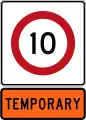 Temporary 10&nbsp;km/h speed limit