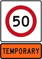 Temporary 50&nbsp;km/h speed limit