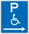 (R6-55.1) Disabled Parking: No Limit (on the right of this sign)