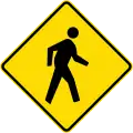 (W16-1/PW-29) Watch for pedestrians crossing