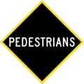Old version of Watch for pedestrians crossing (1960-1987)