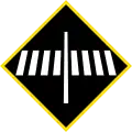 Old version of Crosswalk ahead (1980-1987)