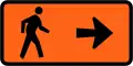 (TW-32) Pedestrians follow this sign (to the right)
