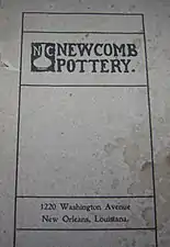 Brochure advertising Newcomb College Pottery, early 1900s