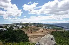The topography of Newlands means that extensive work has needed to take place in order to develop land, as shown in this photo.