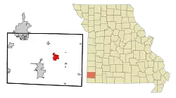 Location of Granby, Missouri