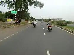 Chinakakani sign board on NH–16, Guntur district