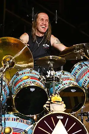 McBrain in Costa Rica during the Somewhere Back in Time World Tour