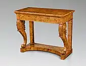Console; 1825-1830; carpentry wood carving veneering; height: 86.6 cm, width: 104.2 cm; National Museum of Warsaw
