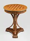 Chess table; 1825-1835; carpentry veneering inlay; height: 77 cm; National Museum of Warsaw