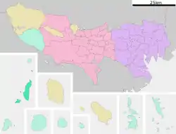 Location of Niijima in Tokyo Metropolis