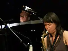 Noble with Ingrid Laubrock  at Niederstetten, Germany in 2011